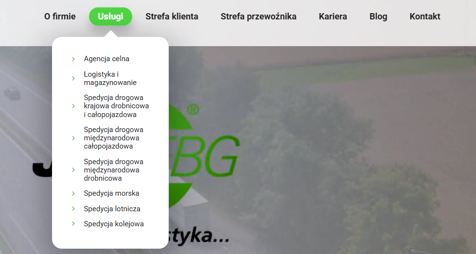 brak podlinkowanej usługi doradztwo w menu głównej domeny jas-fbg